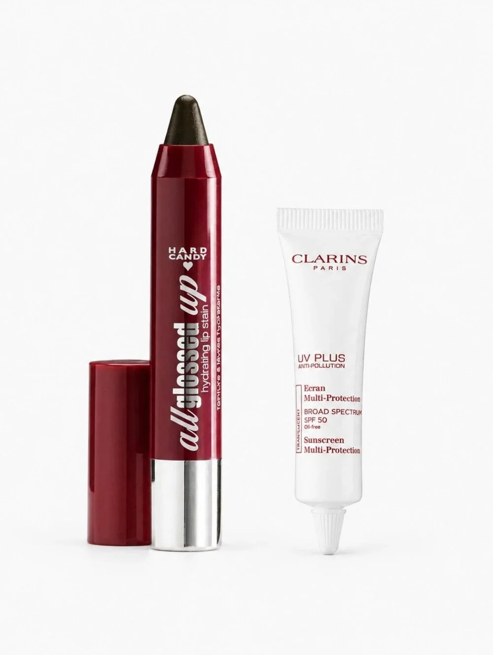 🍒❤️ Hard Candy Lip Stain + Clarins SPF 50 Sunscreen Duo Set